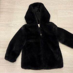 Zara Black Faux Fur Kids Jacket